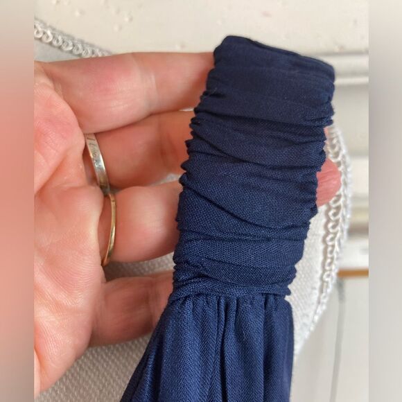 NWT V Neck Flowy Maxi Dress w/side slits & covered elastic shoulder straps - Picture 2 of 7